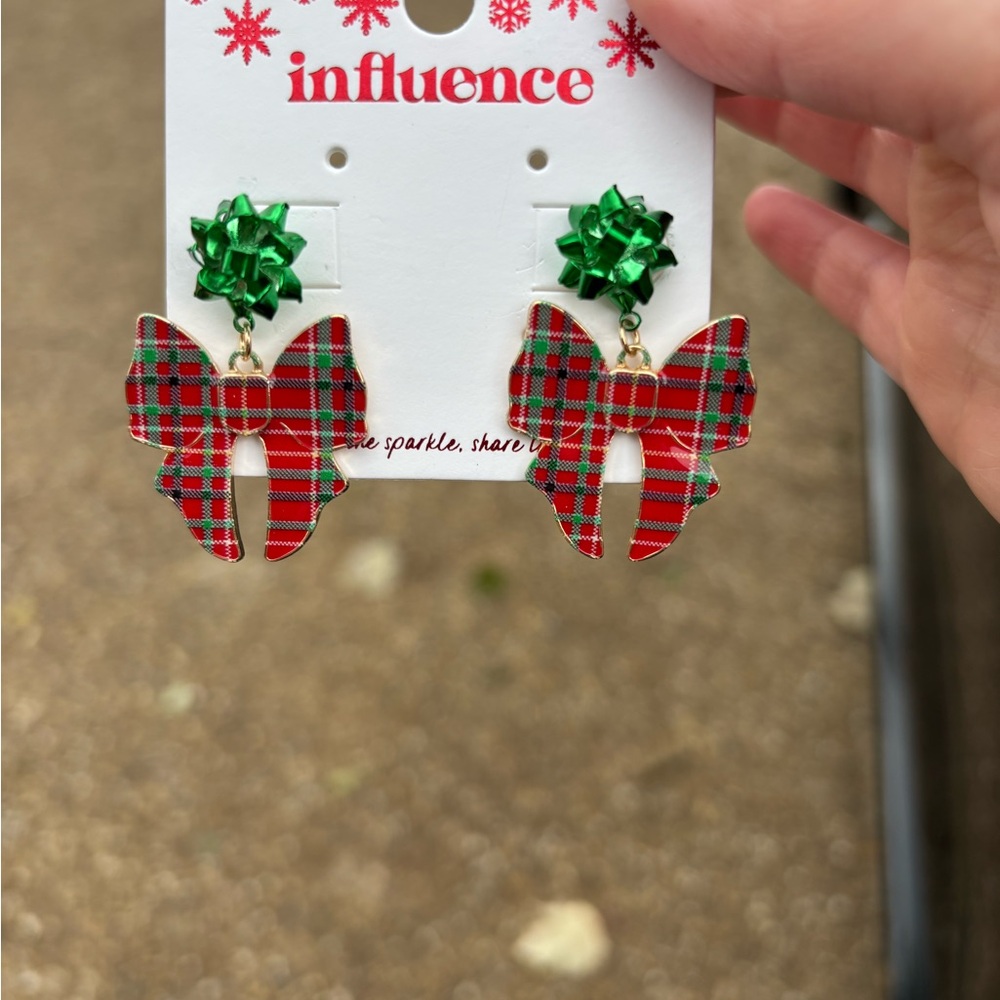 Make an offer- Plaid Bow Earrings